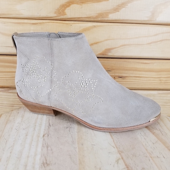TED BAKER LONDON 37 EUR Suede/Leather Ankle Boots Studded Booties Western NEW - Picture 1 of 11